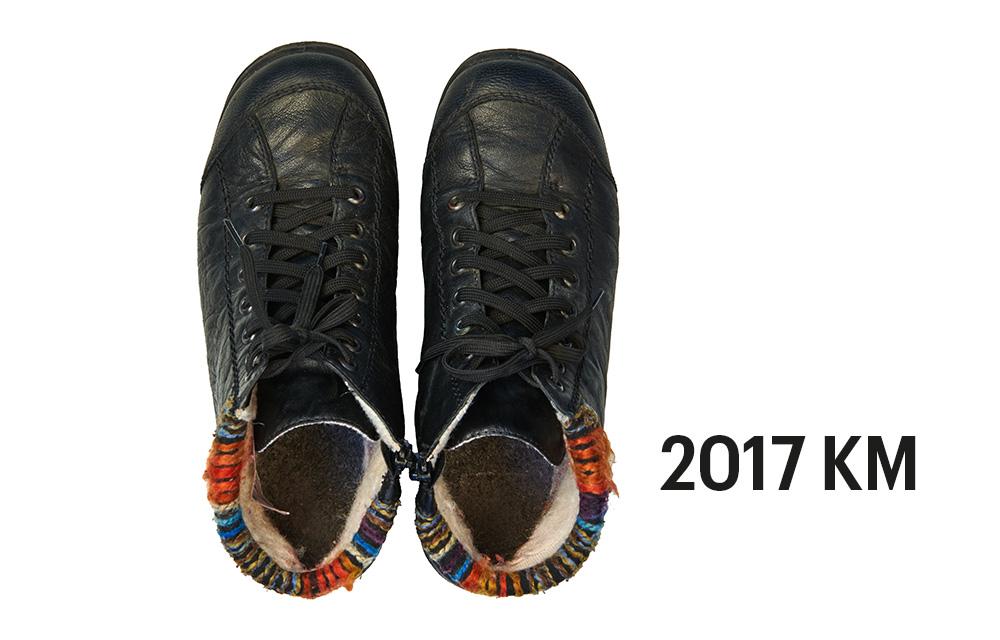 Schuhe, 2017 Kilometer Fluchtweg