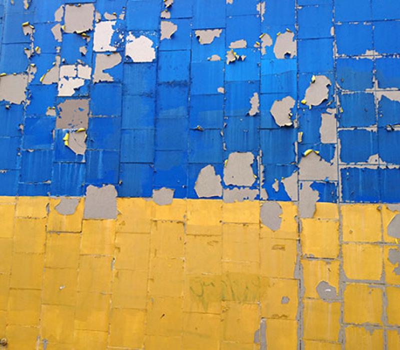 Blau-Gelbe Wand